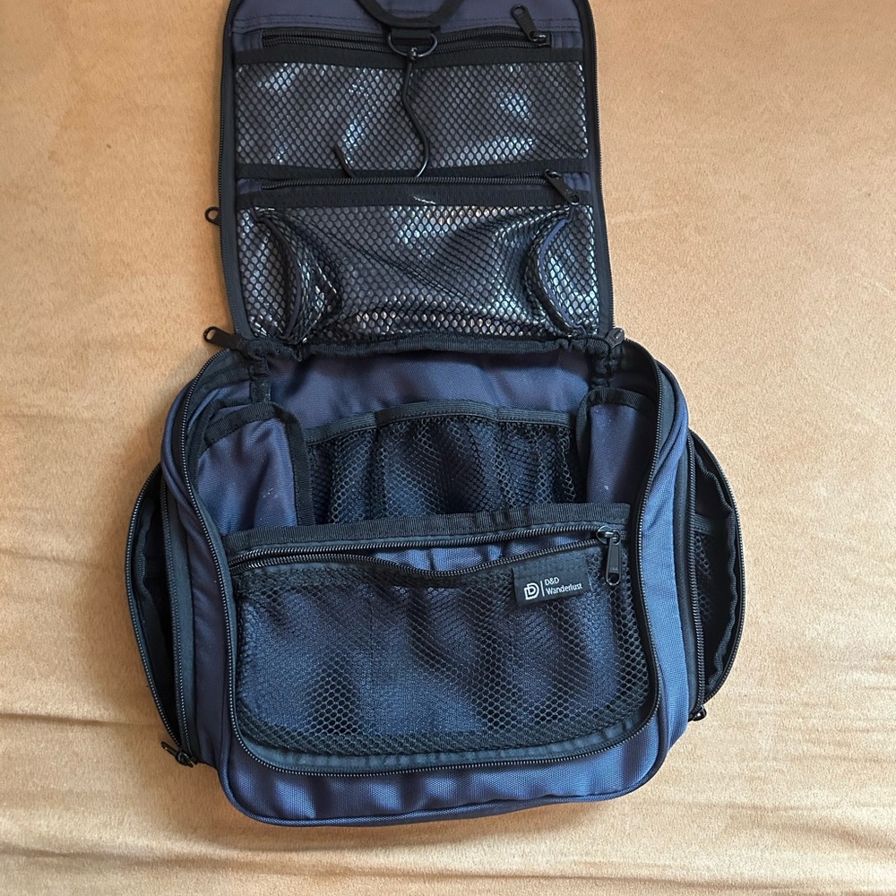 Blue Water-Resistant Durable Toiletry Bag